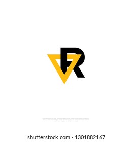 R Triangle Technology - Logo template real estate, apartment, condo, house, rental, business. brand, branding, logotype, company, corporate, identity. Clean, modern and elegant style design - Vector