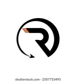 R Type Logo Design In A Round Shape