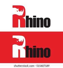 R TYPO RHINO HEAD LOGO ICON SYMBOL EMBLEM TEMPLATE