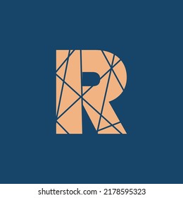 R typography text vector logo, or symbol design. R text texture illustration. Luxury design for t-shirt, logo, and design element. Alphabet text vector design.