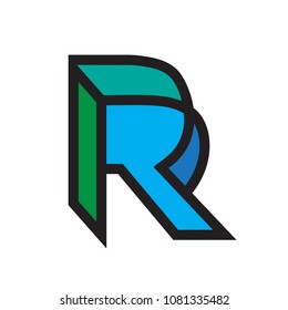R typography vector logo