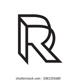 R typography vector logo, icon