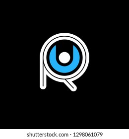 R U initial letter, modern logo design template vector