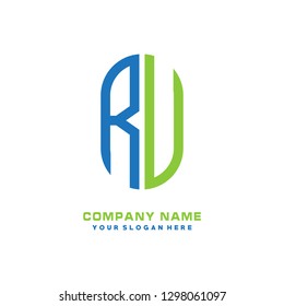 R U initial letter, modern logo design template vector