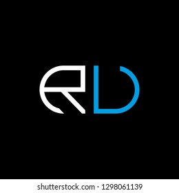 R U initial letter, modern logo design template vector