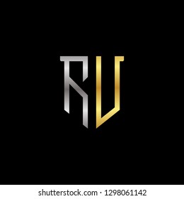 R U initial letter, modern logo design template vector