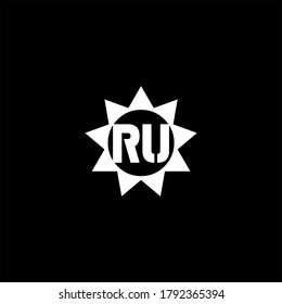 R U letter logo emblem design