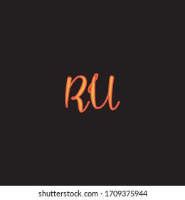 Diseño de icono de logotipo de letra R U