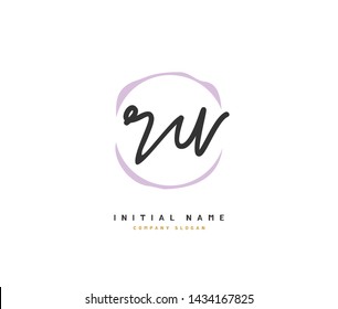 R U RU Beauty vector initial logo, handwriting logo of initial signature, wedding, fashion, jewerly, boutique, floral and botanical with creative template for any company or business.
