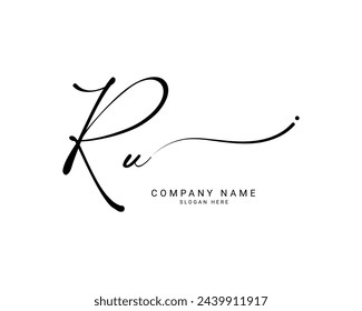 r u ru initial letter handwriting and signature logo