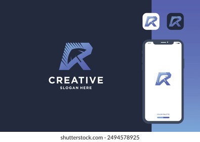 r with umbrella logo design business brand inspiration