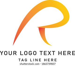 R  Uppercase Letter Initial Logo Design Template Vector Illustration
