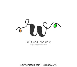 R V Initial handwriting logo vector template