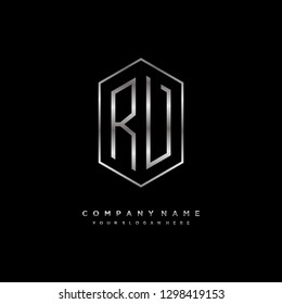 R V initial letter, modern logo design template vector