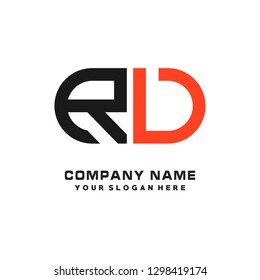 R V initial letter, modern logo design template vector
