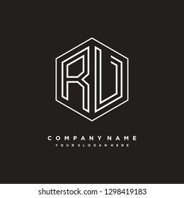 R V initial letter, modern logo design template vector