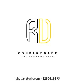R V initial letter, modern logo design template vector