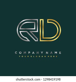 R V initial letter, modern logo design template vector