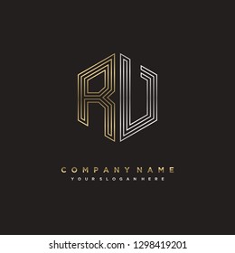 R V initial letter, modern logo design template vector