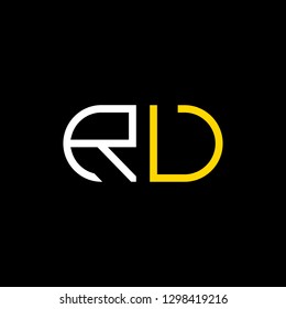 R V initial letter, modern logo design template vector