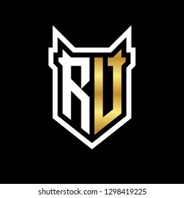 R V initial letter, modern logo design template vector