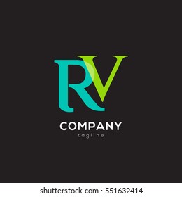 R & V  Letter logo design vector element