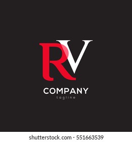 R & V  Letter logo design vector element