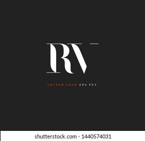 R & V letters Joint logo icon vector template for corporate logo and business card design.