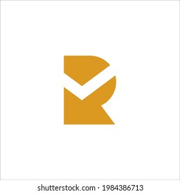 R V logo design vector sign