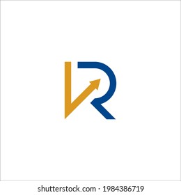 R V logo design vector sign