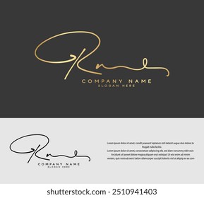 R V RV initial handwriting signature logo