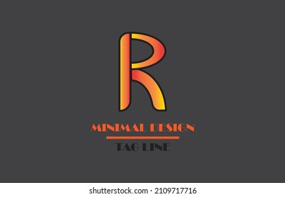 R Diseño mínimo de LOGO de arte vectorial