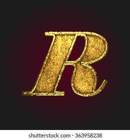 r vector golden letter