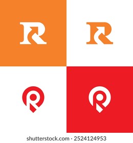 R Vetor Logotipo: Um design limpo, moderno 'R' com um estilo dinâmico e minimalista, ideal para marca versátil e uso digital.