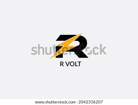 R volt Abstract R letter modern initial Tech logo design 