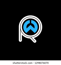 R W initial letter, modern logo design template vector