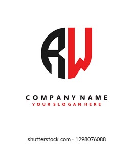 R W initial letter, modern logo design template vector