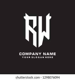R W initial letter, modern logo design template vector