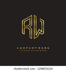 R W initial letter, modern logo design template vector