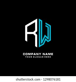 R W initial letter, modern logo design template vector