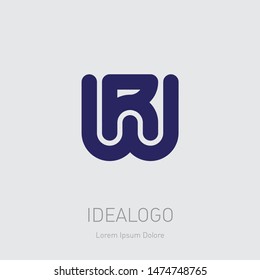 R and W initial logo. RW initial monogram logotype. WR - Vector design element or icon.