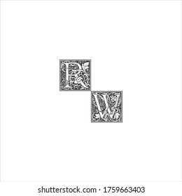 R W letter logo concept design