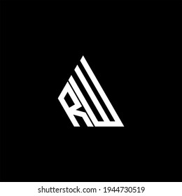 R W letter logo creative design on black color background. RW icon