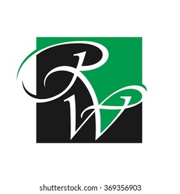 R and w logo vector.