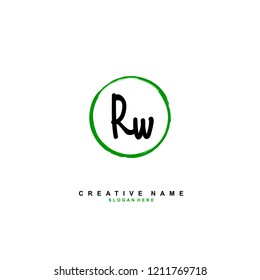 R W RW Initial abstract logo concept vector