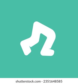 R walking legs Minimalist Logotype symbol