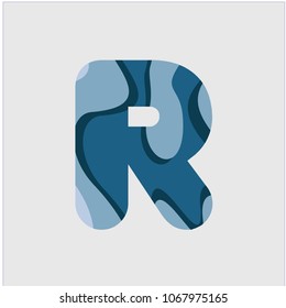 R Water Font Vector Template Design Illustration
