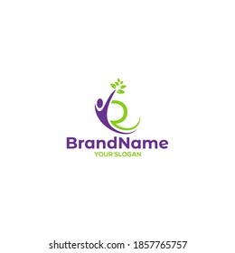 R Wellness Logo Design Vector