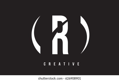 R White Letter Logo Design with White Background Vector Illustration Template.