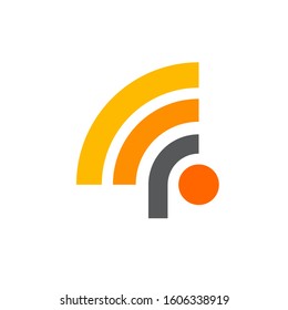 r wifi logo design simple modern template